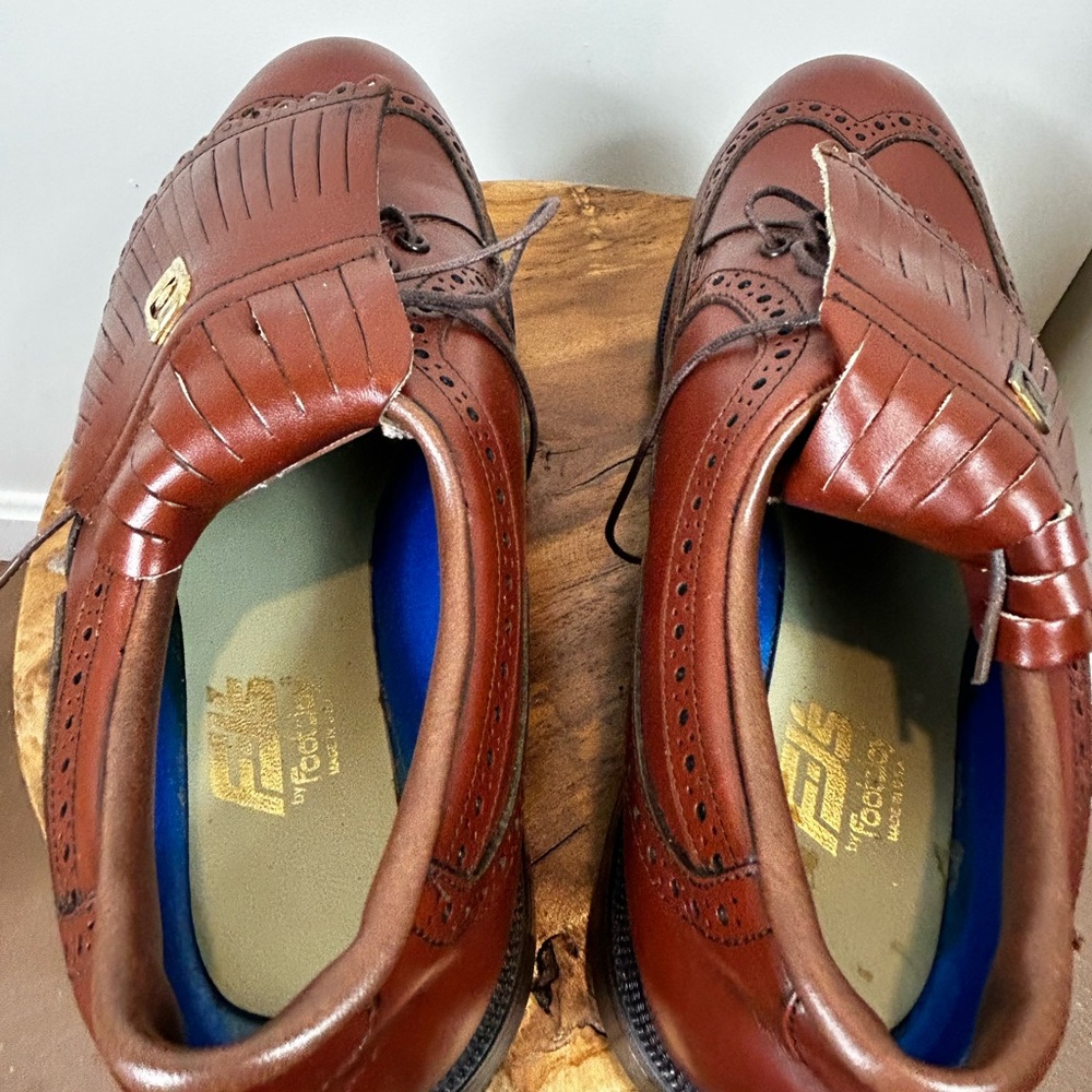 FootJoy Size 8 1/2 Brown Golf Shoe Wing Tip Leather Kiltie 59162 - Picture 7 of 12